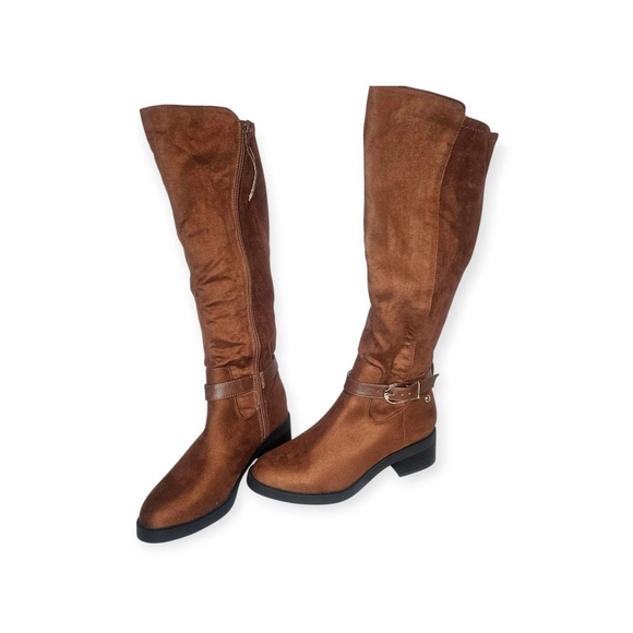 Life Stride Shoes - Life Stride Brooks Wide Calf Boot NWT Sz 8W Walnut Coffee Brown Knee High Boots